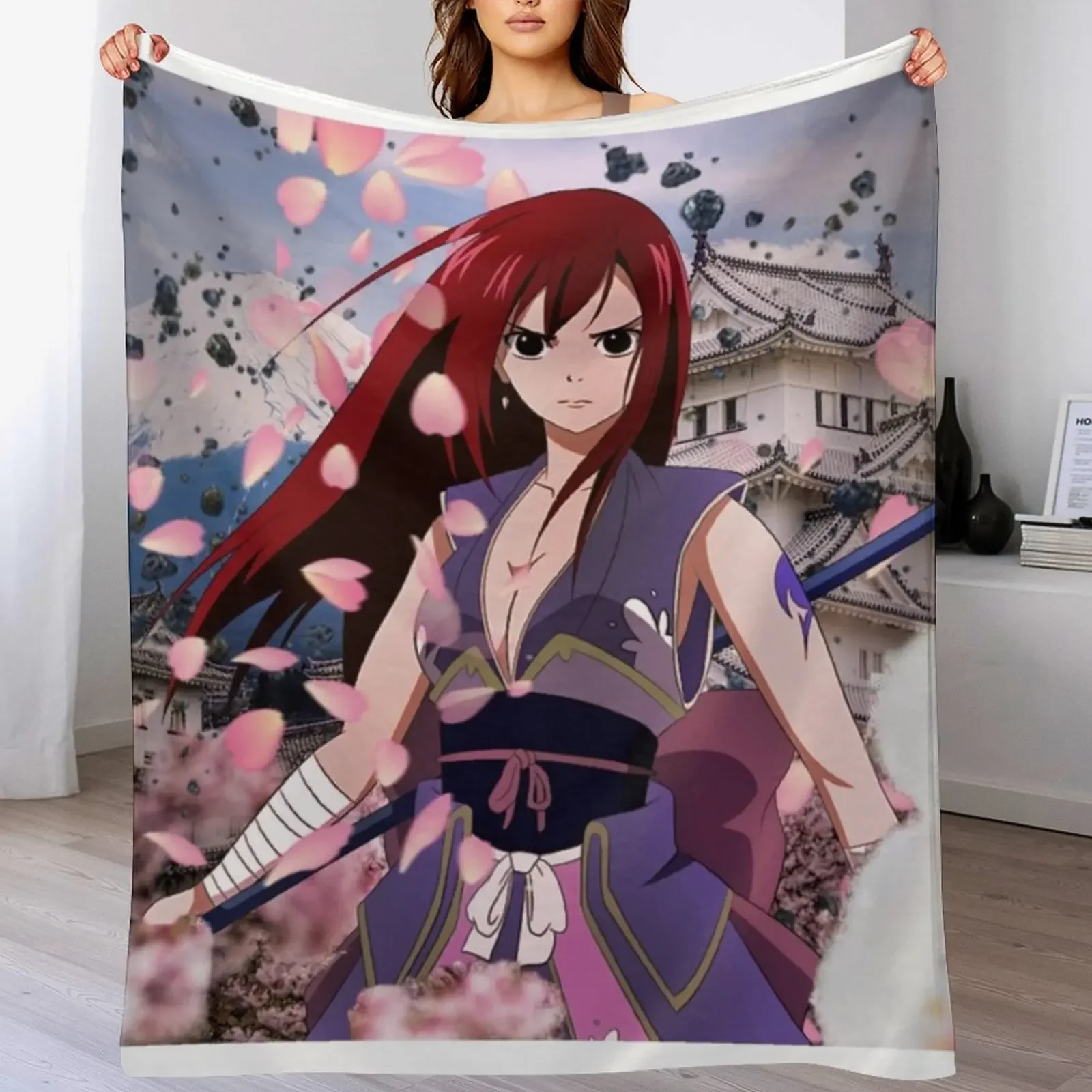 

Erza Scarlet Throw Blanket for babies For Sofa Thin Cute Plaid Plaid Blankets