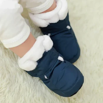 Moeder Kids Baby Schoenen Eerste wandelaars Unisex Winter Warme Laarzen Voor Baby Nepbont Innerlijke Sneeuw Peuter Prewalker Bootie