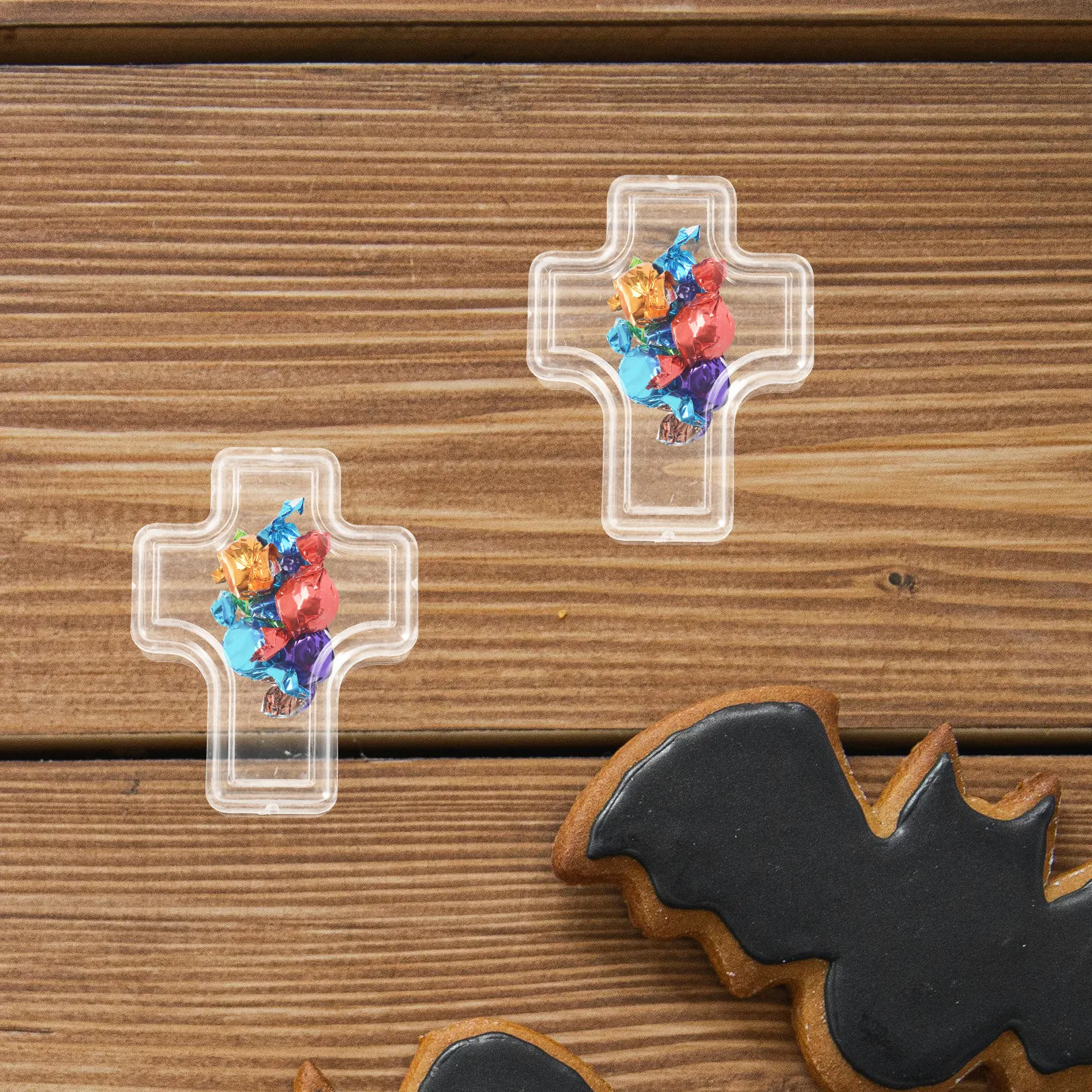 

10 шт. прозрачных коробочек для конфет и украшений, органайзеры в форме креста, маленькие пластиковые футляры, держатели для мелочей, прозрачные контейнеры для украшений