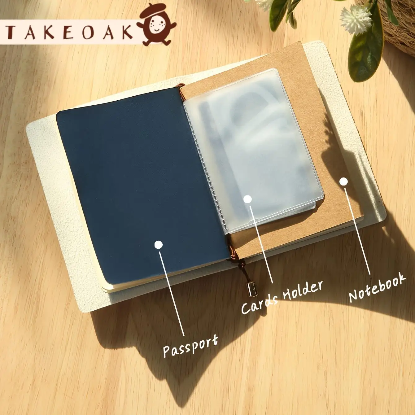 Personalized Embossed Custom Name 3-in-1 Travel Passport Holder With Notebook Card Slot Elastic Leather Travel Wallet Gift