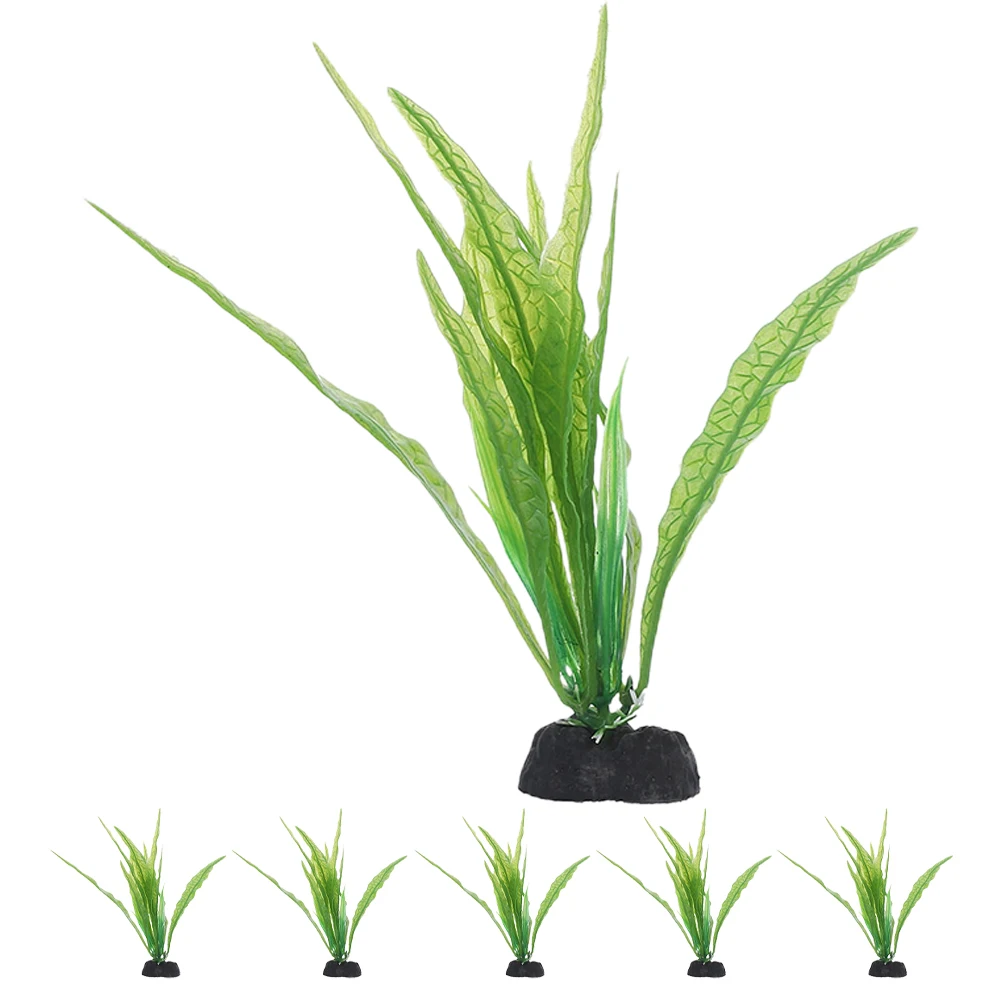 

6 Pcs Aquatic Decoration Aquarium Accessories Fish Tank Landscaping Plants Artificial Water Decorative Plastic Grass