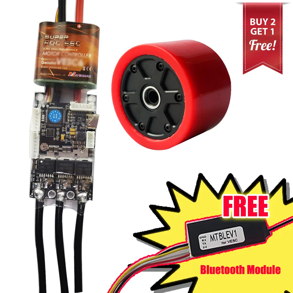 (Buy Hub Motor and ESC, Get Free Bluetooth Module) Maytech 7052 60KV Hub Motor With Hall Sensor SuperFOC6.8 ESC