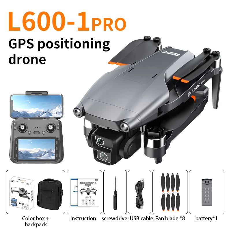 Originele L600 PRO MAX GPS Drone Professionele 3-As PTZ HD Dual Camera Obstakel vermijden Borstelloze Motor 5G WIFI RC Quadcopter