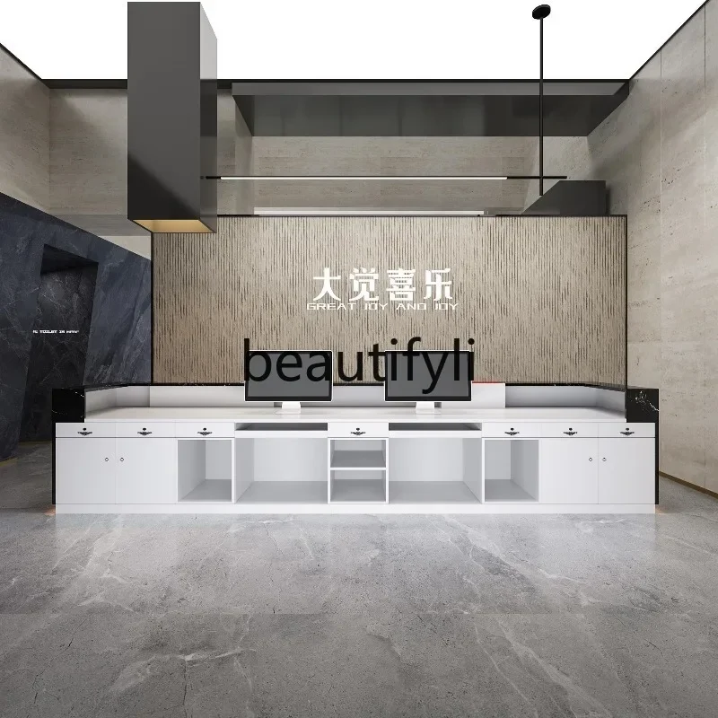 ZzqMarble Company Mostrador de recepción Mostrador de recepción Oficina de ventas de hotel Fitnezz Club Mostrador de bar Losa de roca Personalización de escritorio de cajero