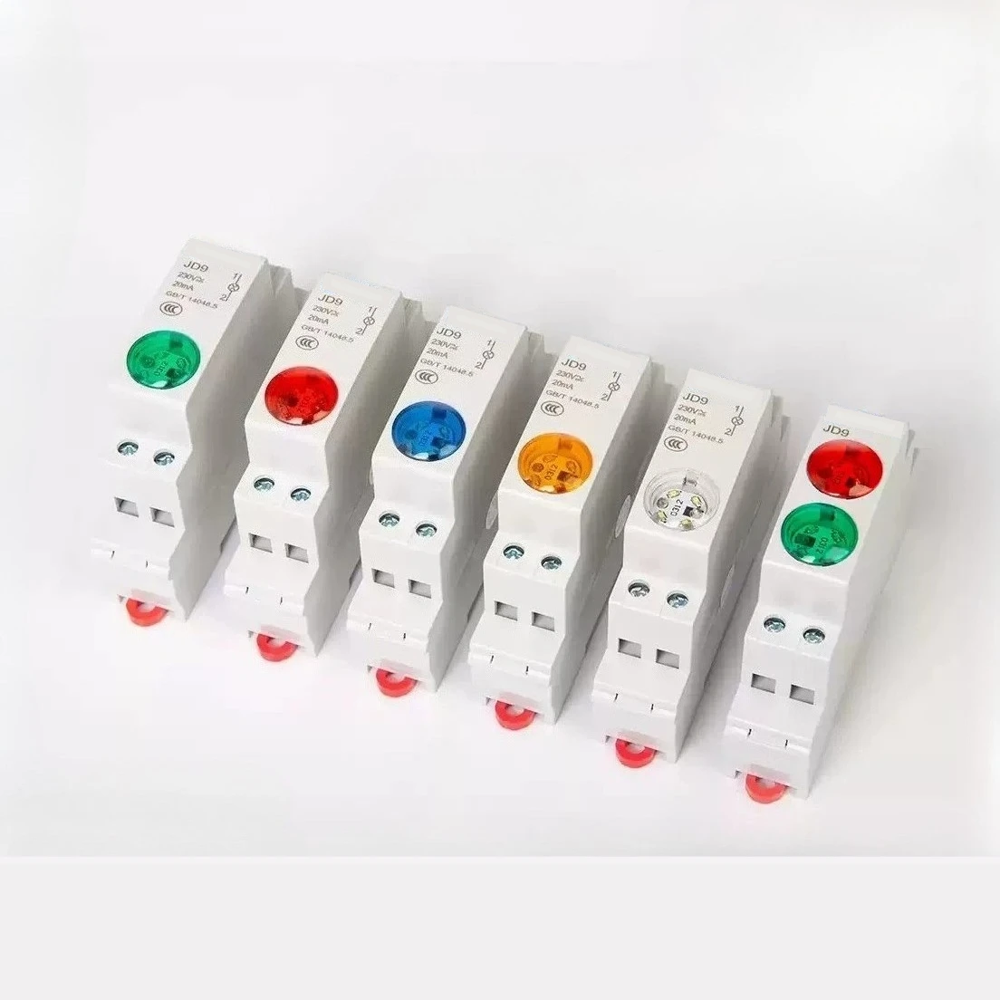 Guide Type Indicator Light JD9 LED Power Signal Light 24V220V Track Type Two-color Light C45 Card Rail Button