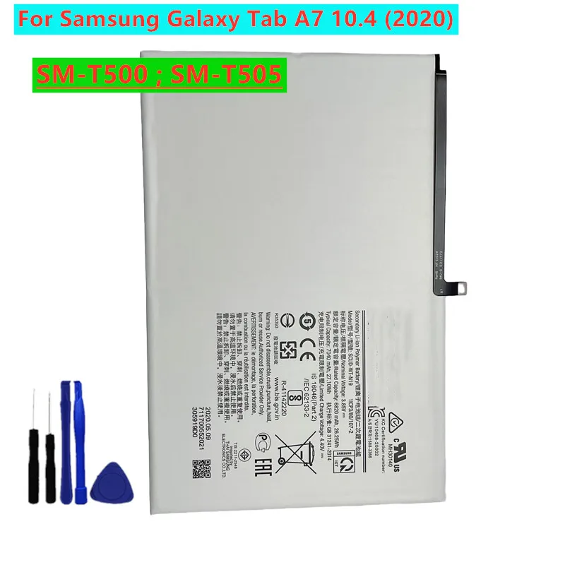 New SCUD-WT-N19 7040mAh Battery For Samsung Galaxy Tab A7 10.4 (2020) SM-T500 SM-T505 T505N Battery + Tools