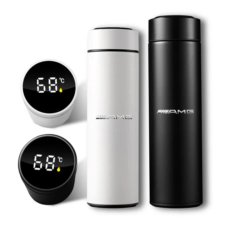 New Car Smart Thermos Bottle With Temperature Display Coffee Cup for Mercedes benz AMG C E G CLA GLK CLASS W221 W212 W213