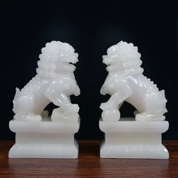 Large Size Foo Dog Statue,pair of Guardian Lions,asian Stone Statues Feng Shui Gift Mascot
