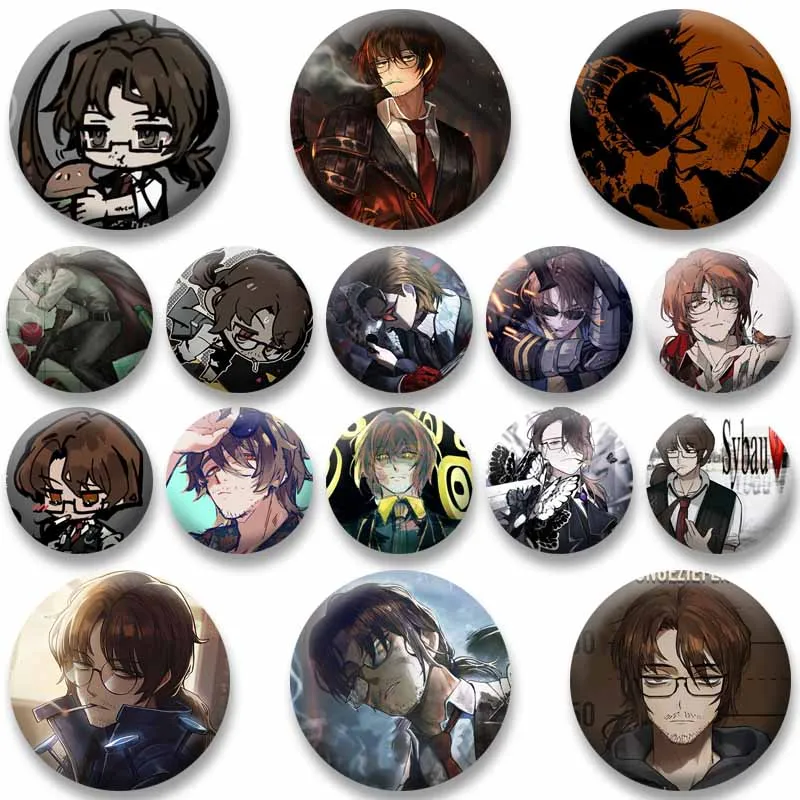 Game L-Limbus Company Gregor Button Pins Cool Cartoon Character Badge Round Snap-in Brooch Backpack Accessories Cosplay Jewelry