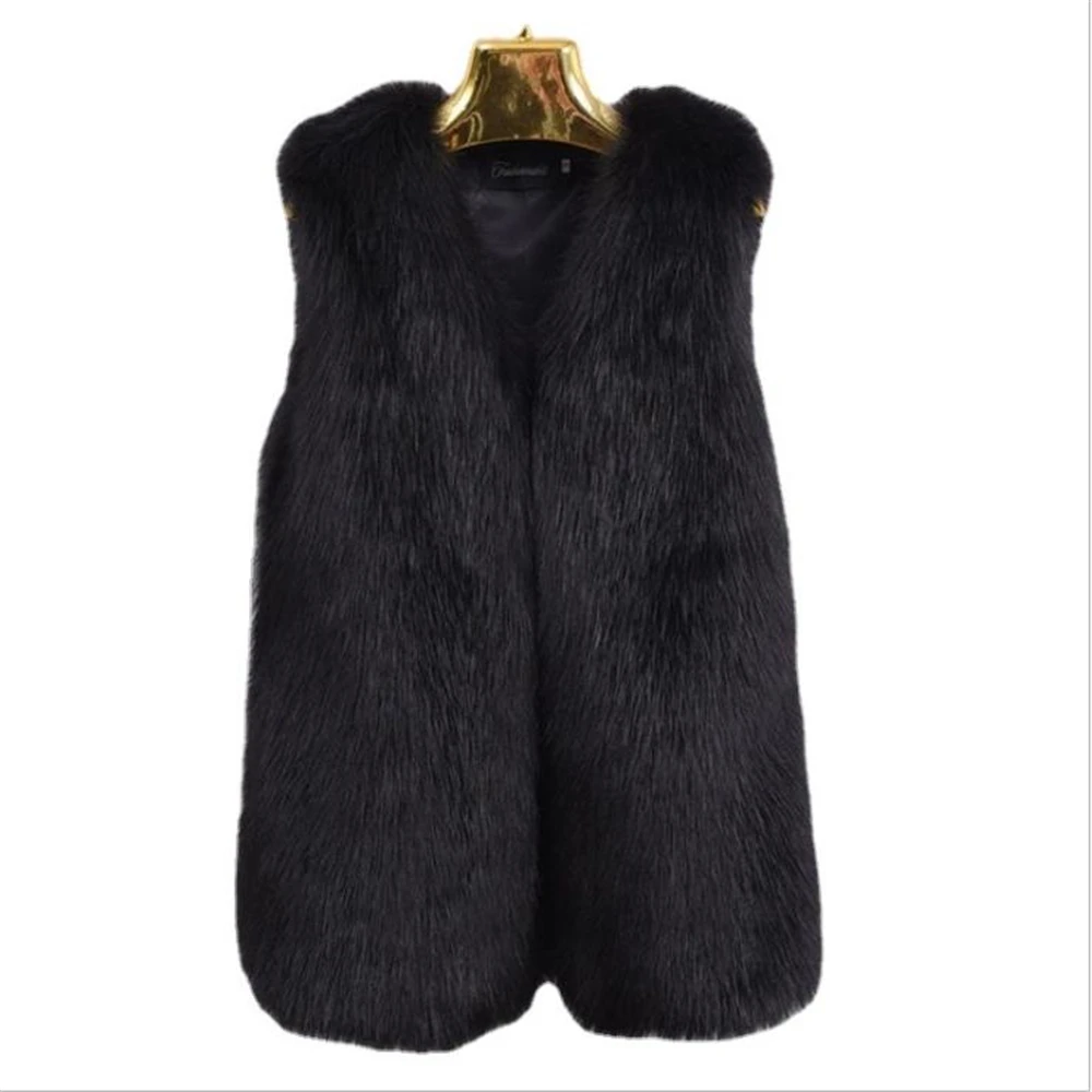 

2024 Winter Female Fox Fur Vests Coat Winter Warm Thick Fur Waistcoat Jacket Large Size S-4xl Fur Sleeveless Outerwear Overcoat