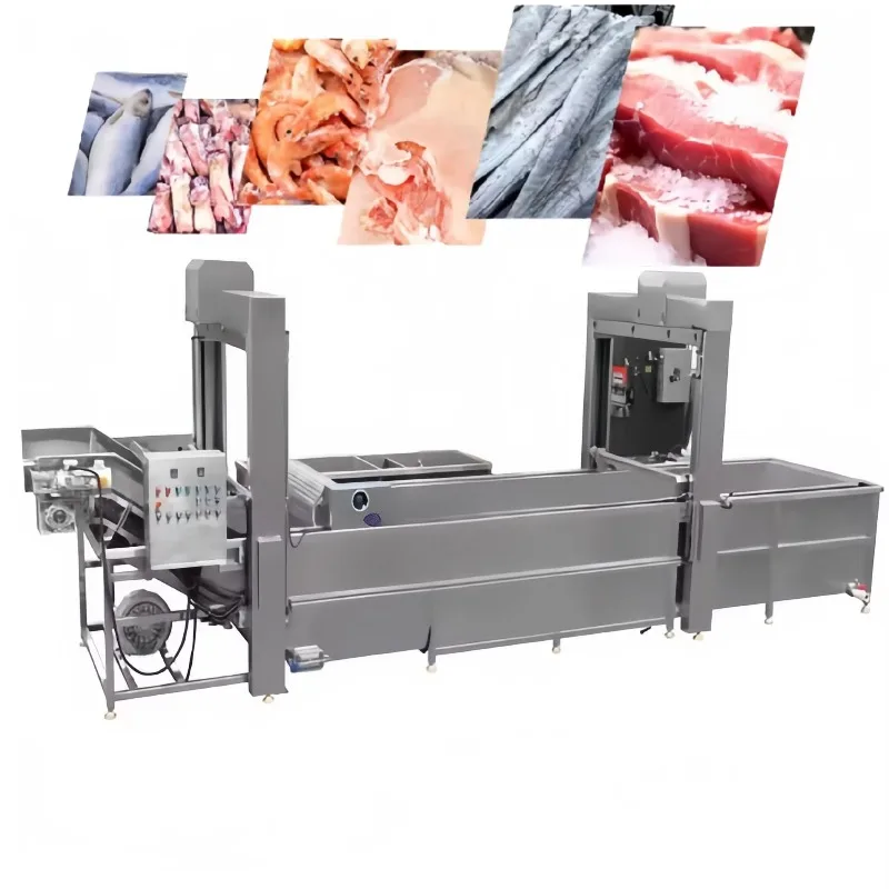 ماكينة ذوبان اللحوم المجمدة المتوفرة للطاقة أوتوماتيكية بالكامل، معدات النفق المستمر، ذوبان موحد لنباتات اللحوم