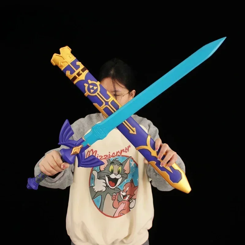 A hyrule fantasia arma zeldas mestre espada hylian escudo 80cm plutônio samurai espada modelo coleção artesanato cosplay adereços