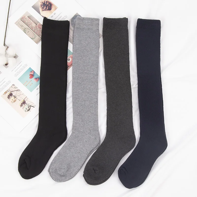 Chaussettes de compression chaudes pour hommes, chaussettes hautes en coton éponge, chaussettes chaudes pour hommes, couverture épaisse du mollet,