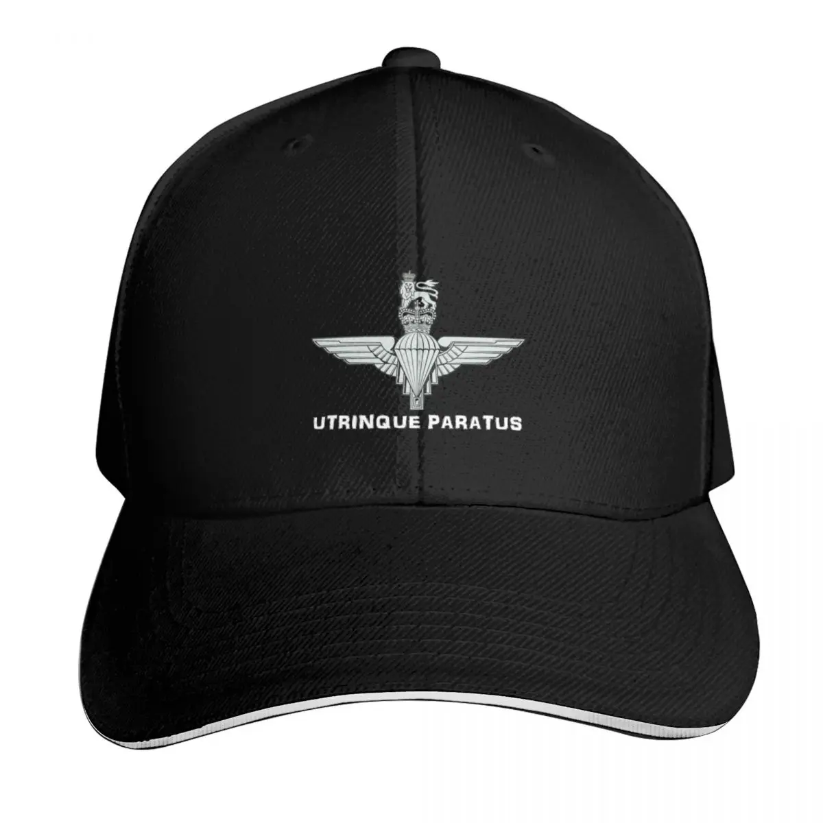 Parachute Regiment Motto Baseball Cap Quick Dry Performance Cotton Twill Breathable Contrast Two Tone Brim
