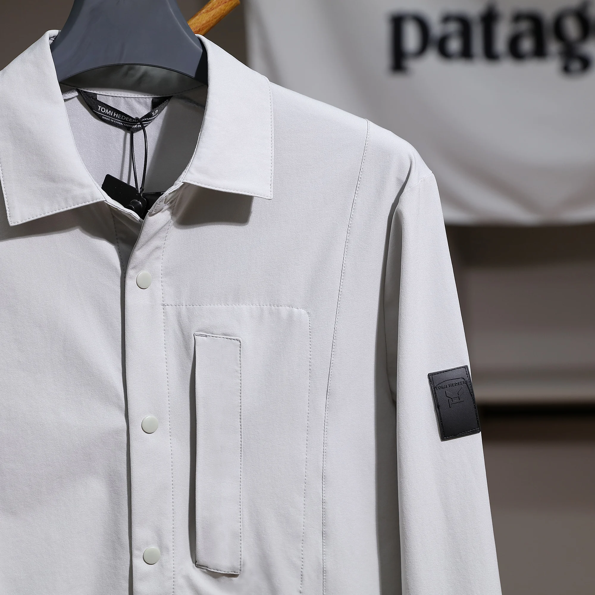 

Lightweight Men's Outdoor irt Breathable Long Sve 3D Cut Autumn Faion Stand Fit Casual irt