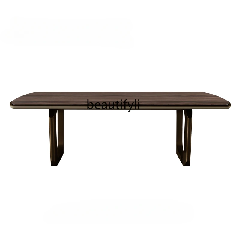 Ashwood long dining table large flat dining room furniture large board table North American black walnut solid wood dining table