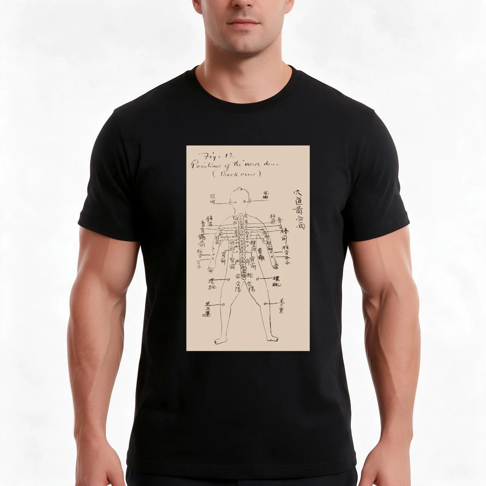 Interstate medical journal-back acupuncture point T-Shirt, Summer Casual Cotton Tee, Oversized Streetwear Tops, Unisex Men Women