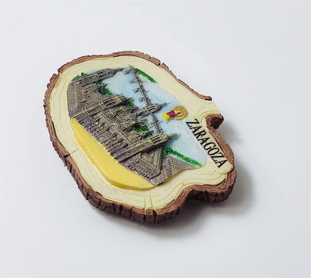 مغناطيس ثلاجة ثلاثي الأبعاد مصنوع يدويًا من الراتنج ، هدية تذكارية في إسبانيا ، مجموعة ديكورات منزلية