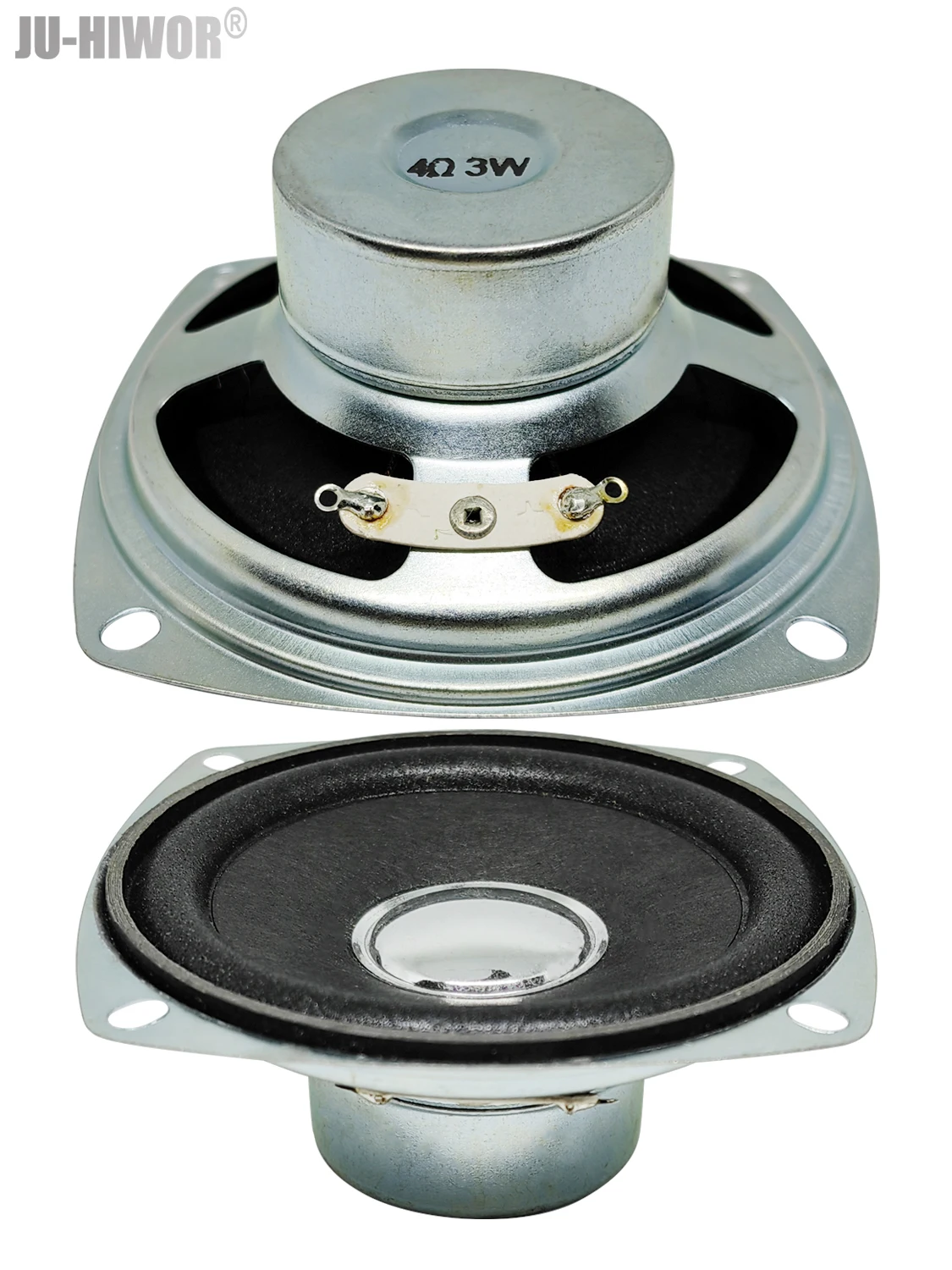 2pcs 4 Ohm 3W Loudspeaker 78MM 3inch  Square Speaker 37MM Internal Magnetic Antimagnetic Foam Edge Bright Cap Height 34MM