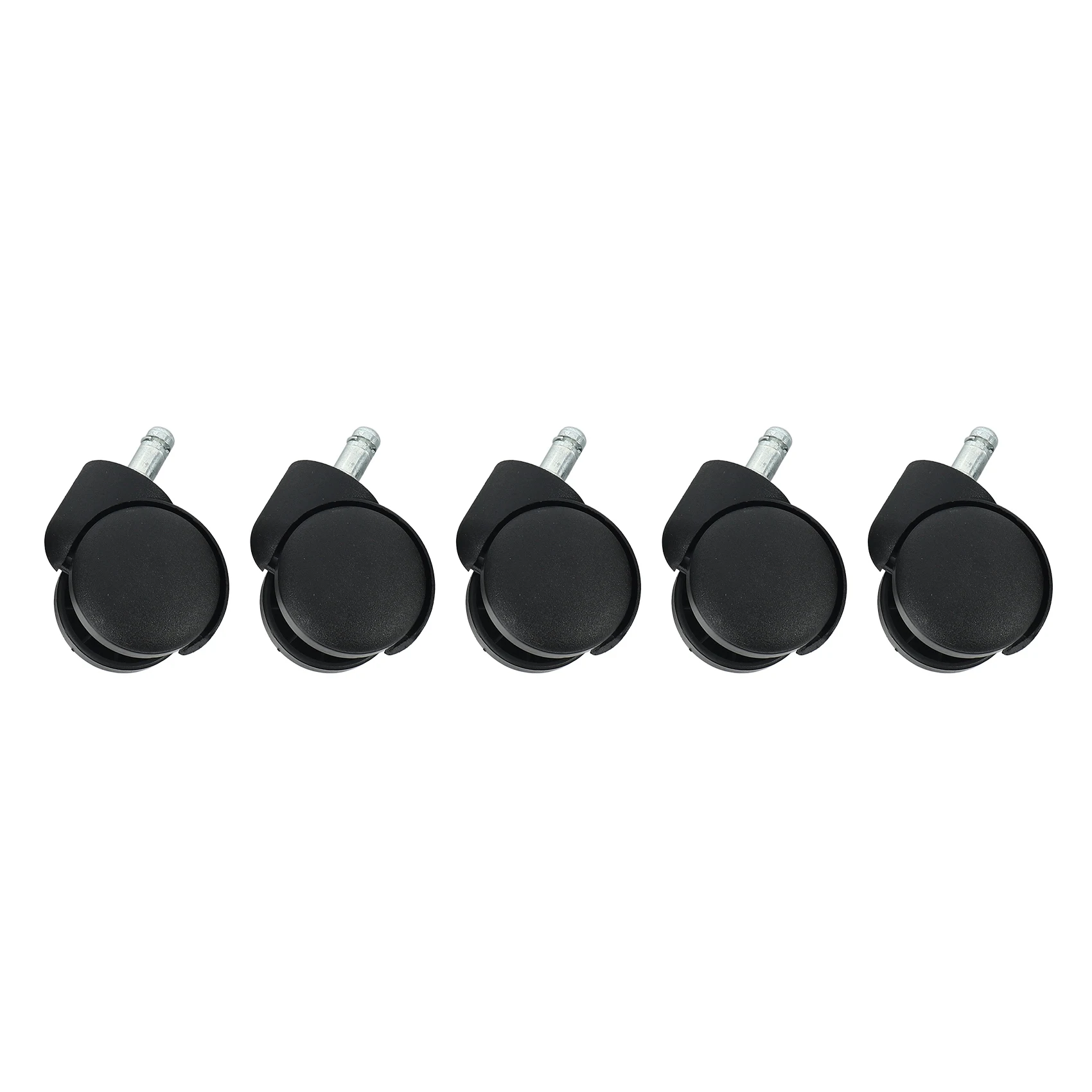 50mm Office Chair Roller Castor Wheels - Set of 5 - Black