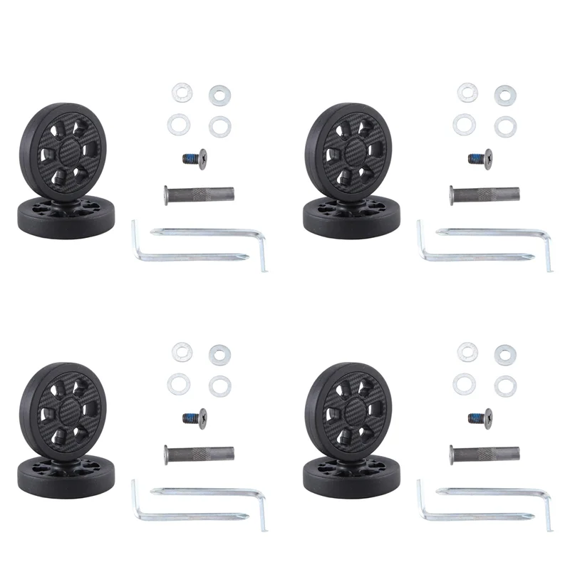 

ASDS-4Pcs 60X11mm Luggage Wheel Wear Resistant PU Caster Suitcase Replacement Wheel Luggage Wheel 8Mm Double Wheel