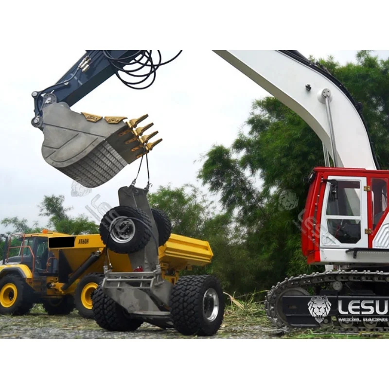 Metal Trailer For 1/14 LESU Carter C374 RC Hydraulic Excavator Tracks DIY Model Outdoor Toys TH17162