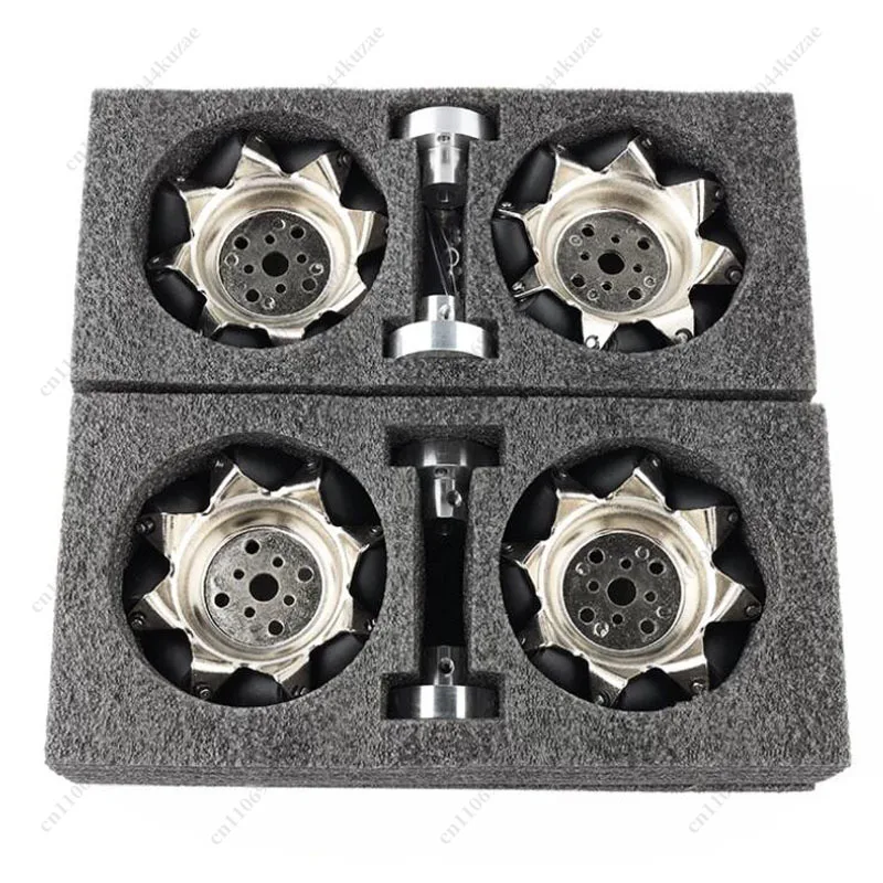 4pcs 76mm Metal Mecanum Wheels with 8mm Couplings, Omnidirectional DIY Driving Parts for ROS Intelligent Robot Vehicles