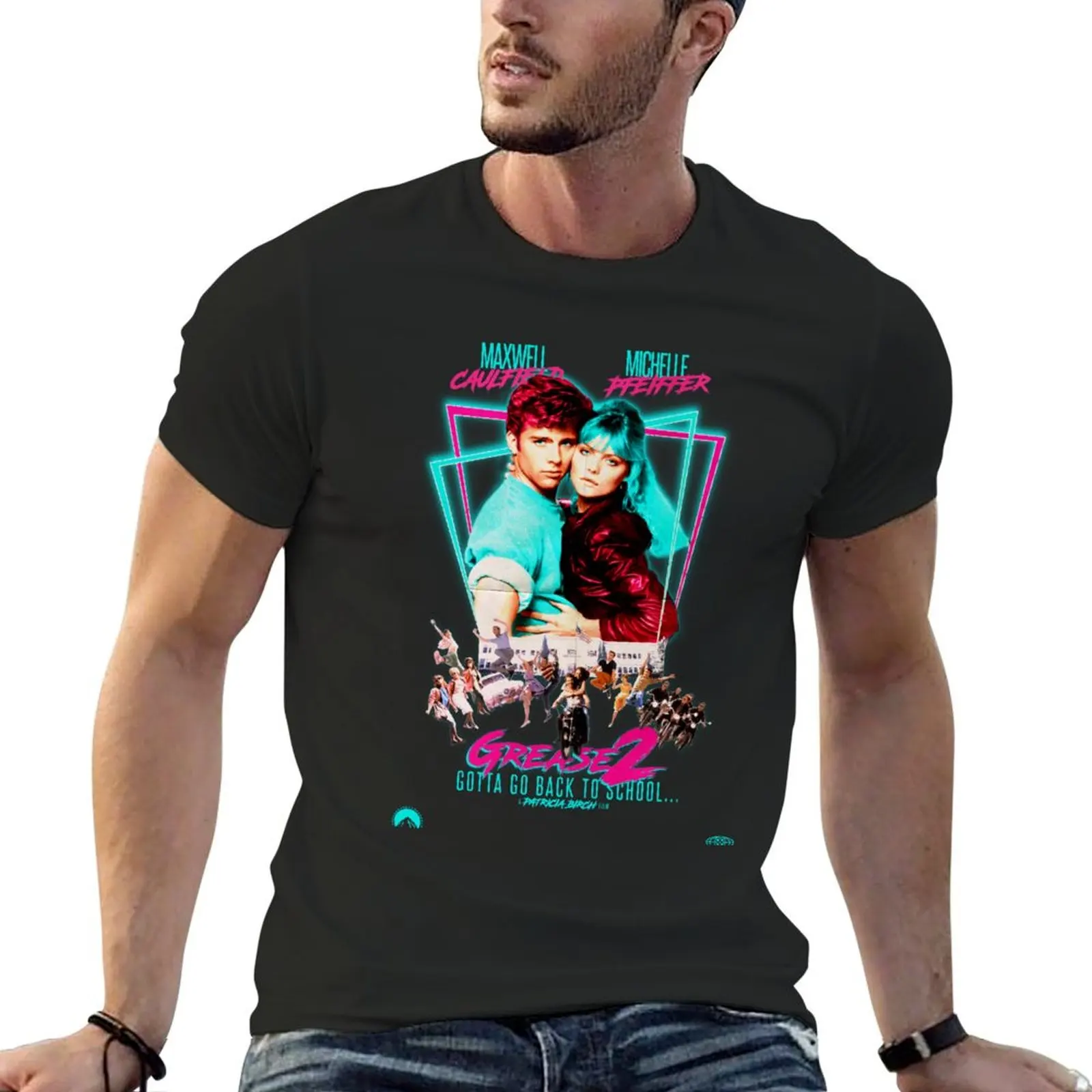 

Neon 80's GREASE 2 T-Shirt oversized t shirt blue archive graphic shirts graphic t shirt vintage mens graphic t-shirts pack