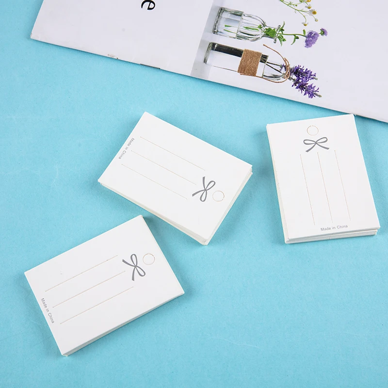 White Paper Jewelry Packaging Card Hair Accessories Display Tag Card DIY Handmade Hair Clip Label Desktop Packaging Display Card