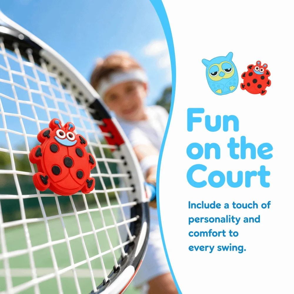 4PCS Silicone Tennis Vibration Dampener Cartoon Cute Animal Shape Tennis Racket Dampener Vibration Reducing Shock Absorbing