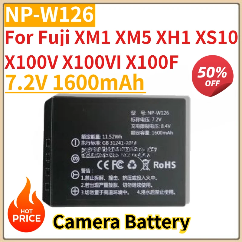 Hochwertiger neuer NP-W126 NP W126 Kamera-Akku 7,2 V 1600 mAh für Fuji XM1 XM5 XH1 XS10 X100V X100VI X100F