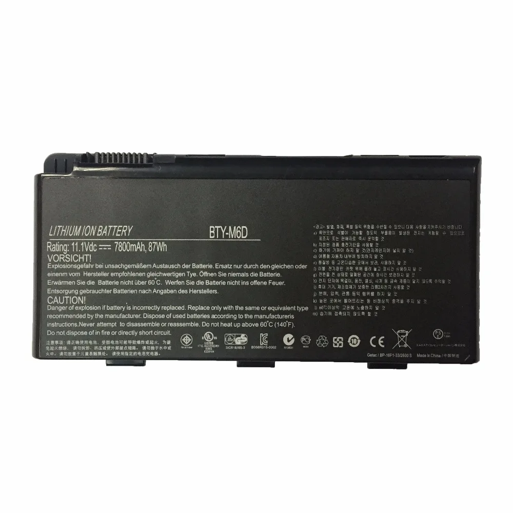 Imagem -02 - Original Bateria do Portátil para Msi Gt70 Gt780 Gt60 Gt70 Gx660r E6603 Gx660 Gx680 95716fxxp-101 11.1v Bty-m6d 87wh Novo