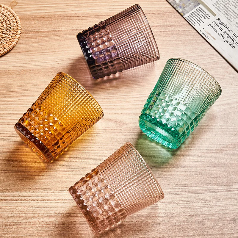 

Japanese Gradient Amber Diamond Glass Wine Cup Beer Cup Foreign Wine Cup Household Water Cup Beverage Coffee Cup