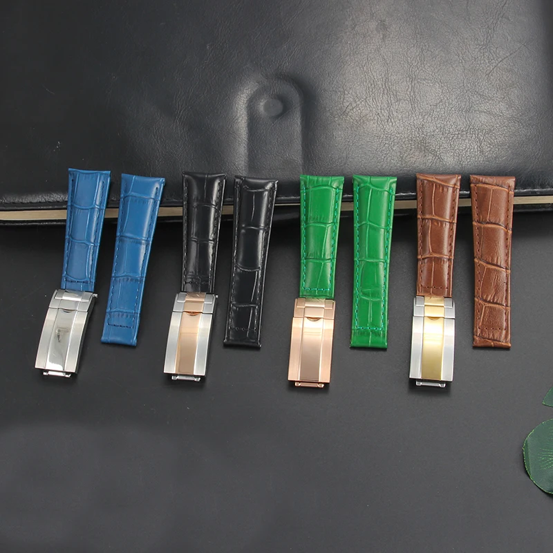 High quality bracelet For Rolex SUBMARINER Yacht-Master DAYTONA GMT Leather Men Strap Watch Accessories 20mm