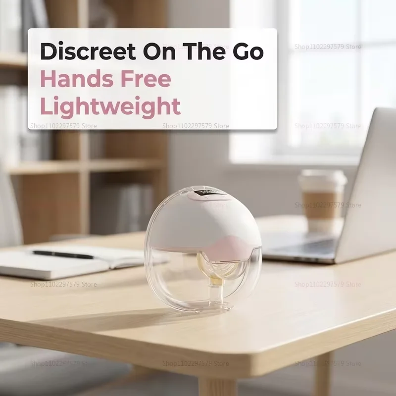 Wearable Breast Pump Electric Hands Free, 4 Modes 12 Levels Hospital Strength Suction Leakproof Portable Breast Milk Pump BPA-Fr