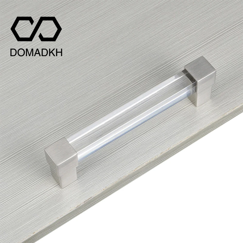 Square Acrylic Drawer Pulls Cabinet Door Handles Clear Acrylic Kitchen Knobs Unique Bathroom Handles Plexiglass Dresser Pulls