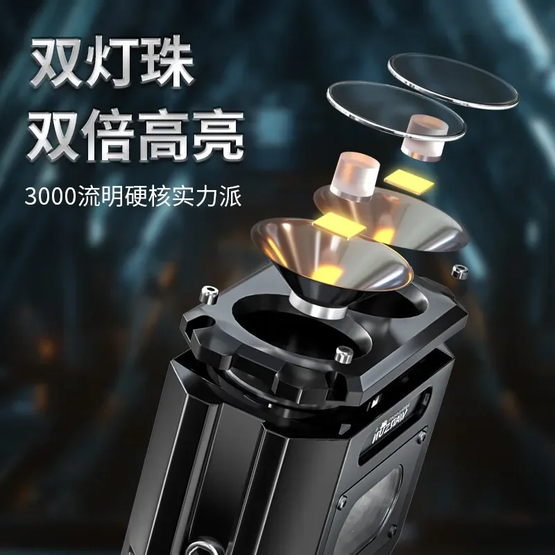 X609 مصباح يدوي خفيف قوي طويل المدى للرماية، شحن فائق السطوع محمول في الهواء الطلق، فشل طاقة ركوب الدراجات #4