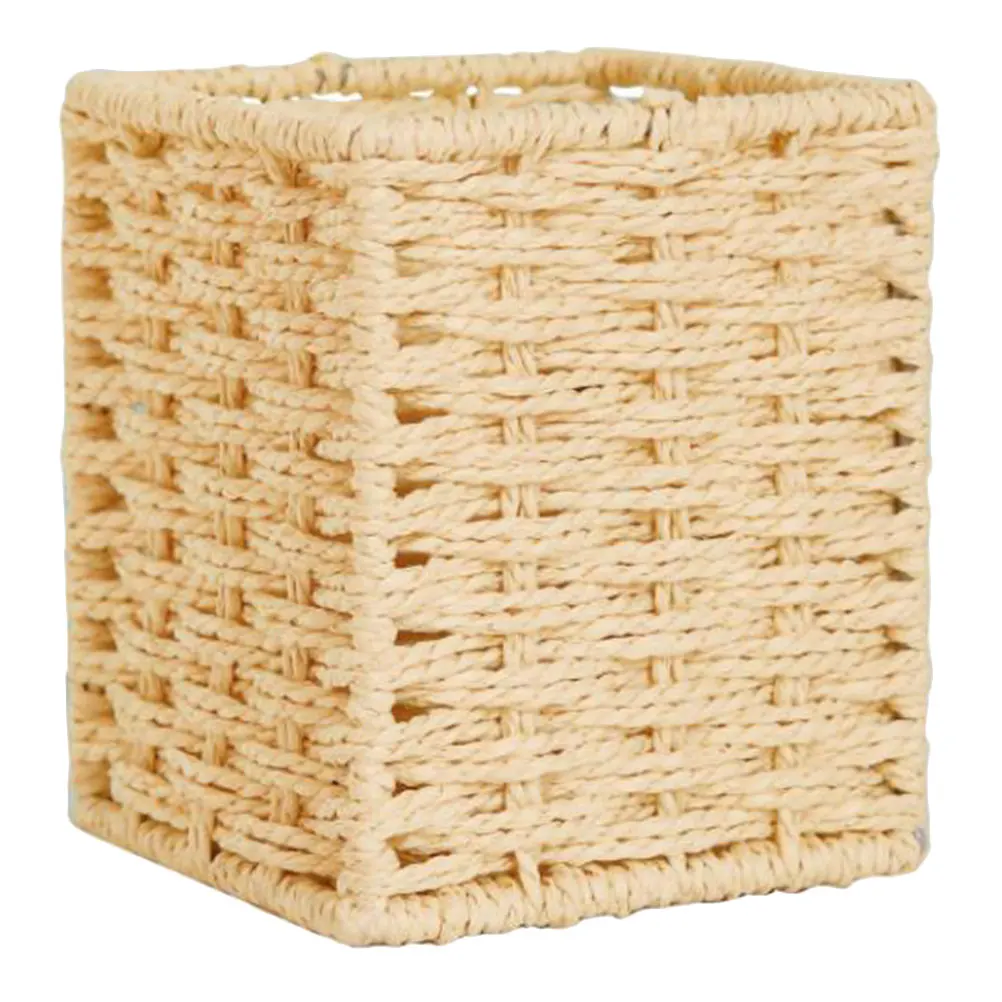 

1pc Woven Storage Basket Pen Holder Desk Organizer Paper Rope Handmade Home Decorative Box Office Supplies Container