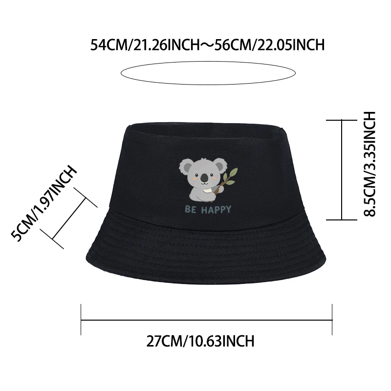 Foldable Kids' Fisherman's Hat with Cartoon Koala Print Design for 2–6-Year-Olds: Perfect for the Park and Everyday Wear