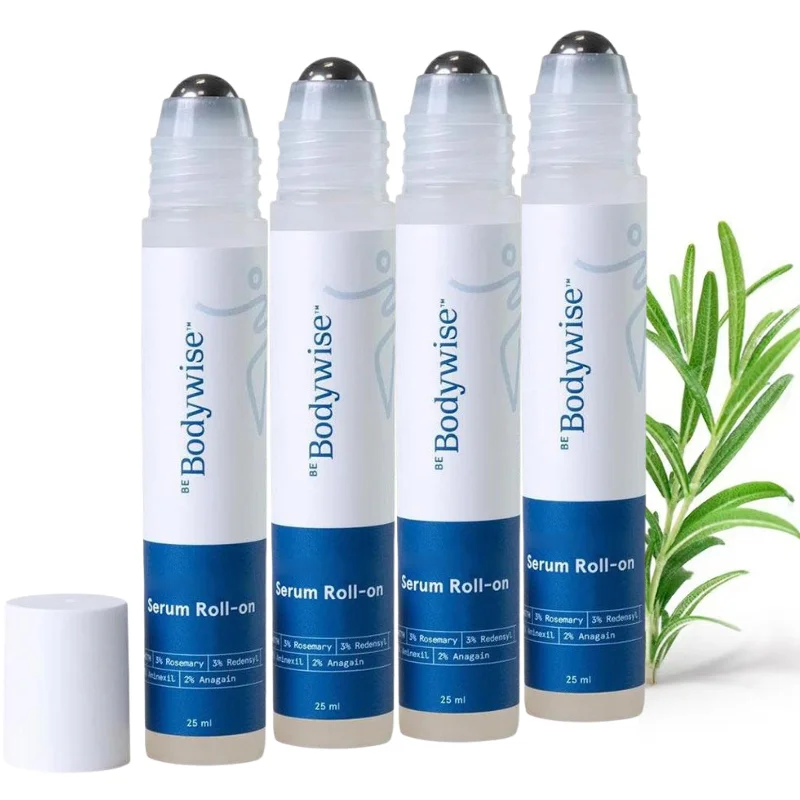 25ml Portable Metal Roller Hair Serum Natural 3% Rosemary Extract For Thicker Hair Lightweight Roll On Hair Care Essence