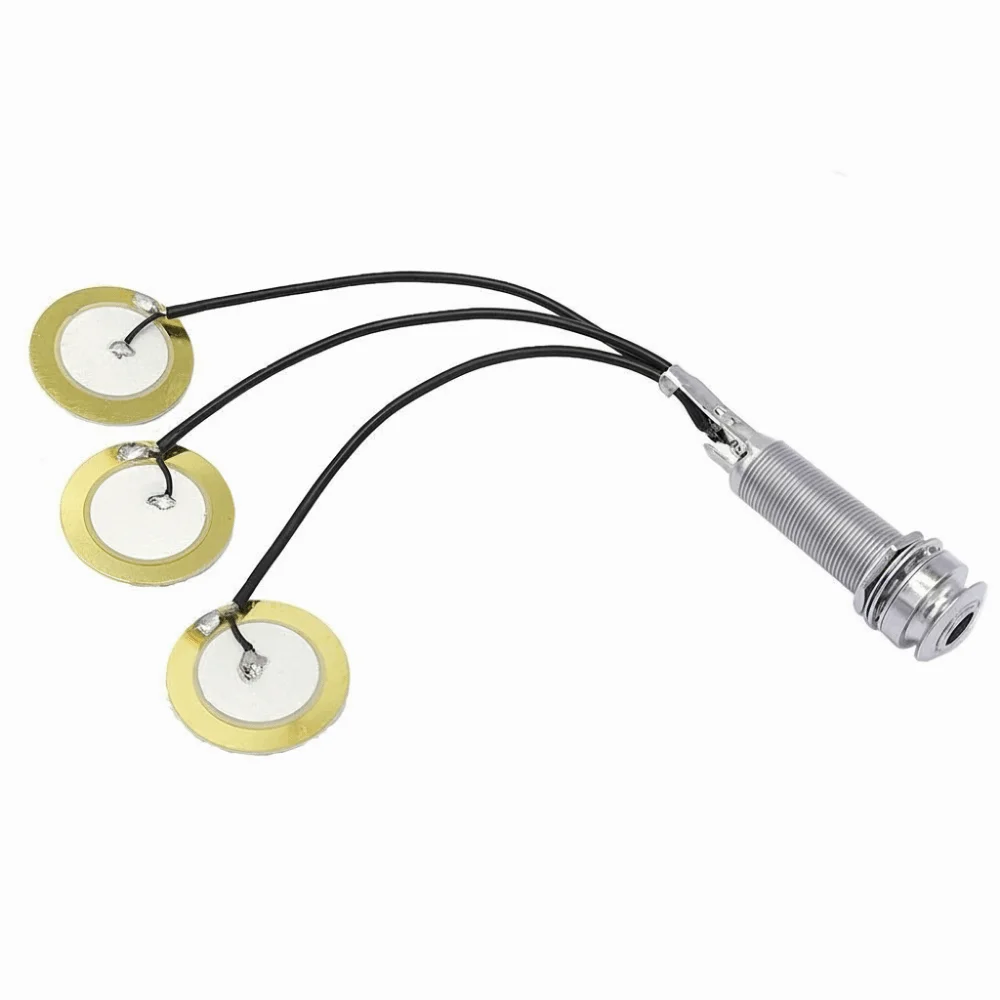 Self-Adhesive Piezo Pickups Transducer Contact Pickup Pickup Combo Contact Piezo Pickup with 0.4 Inch Jack