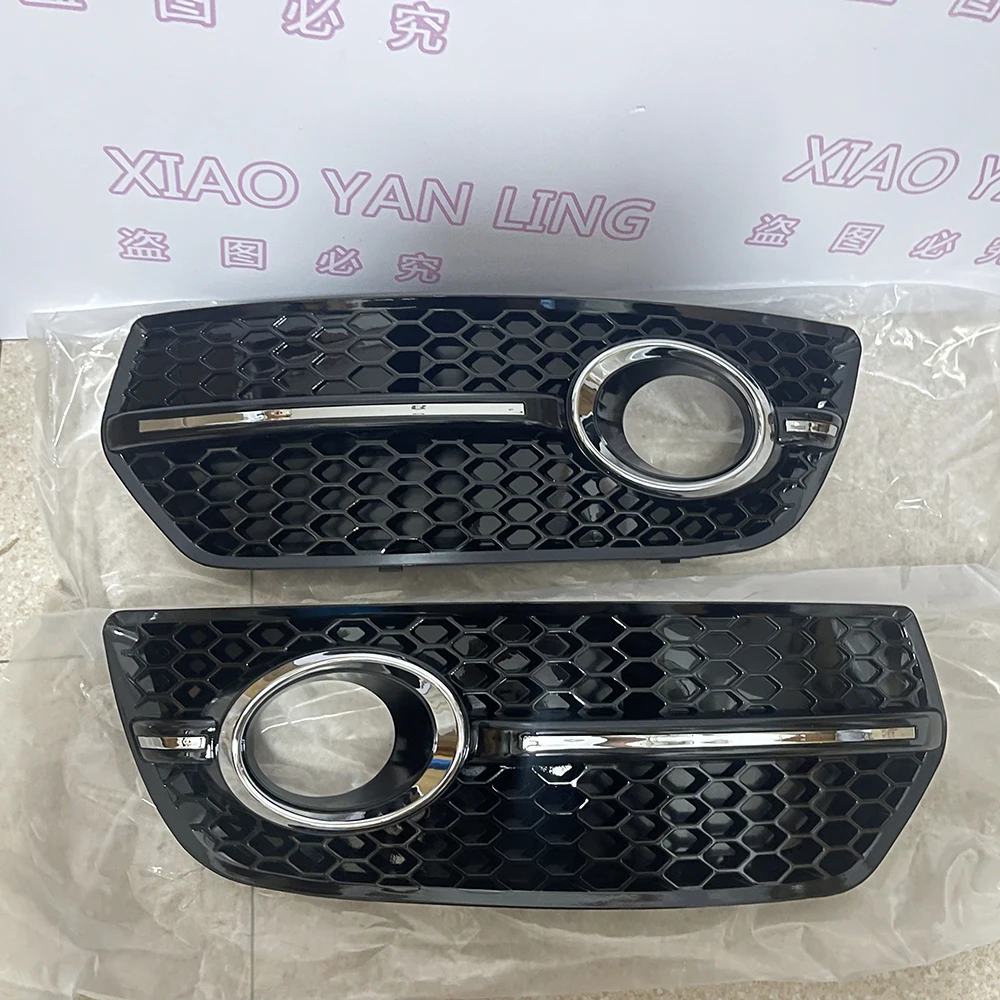 2PCS Black Front Bumper Lower Honeycomb Side Grill Fog Light Cover Grille For AUDI Q5 2009 2010 2011 2012 Upgrade Style Replacem