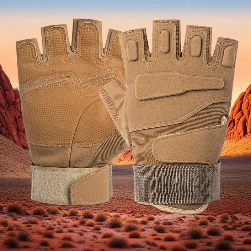 1Pair Outdoor Sports All Finger Gloves For Men Sturdy Breathable Protective Tactical Gloves Anti Slip Cycling Gloves image 4