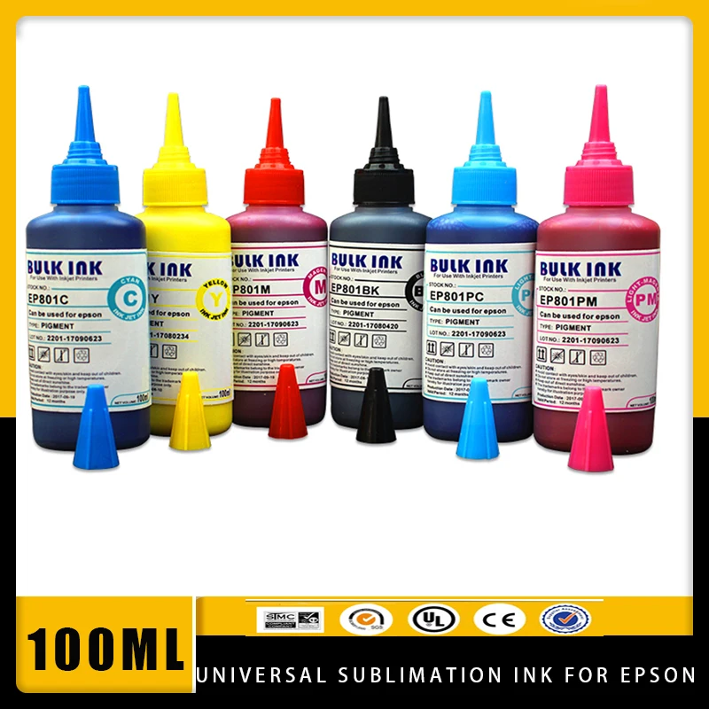 

600ML Universal Sublimation Ink For Epson L805 L1800 P50 1390 R330 R270 1430 Heat Transfer Heat Press Ink All Inkjet Printer