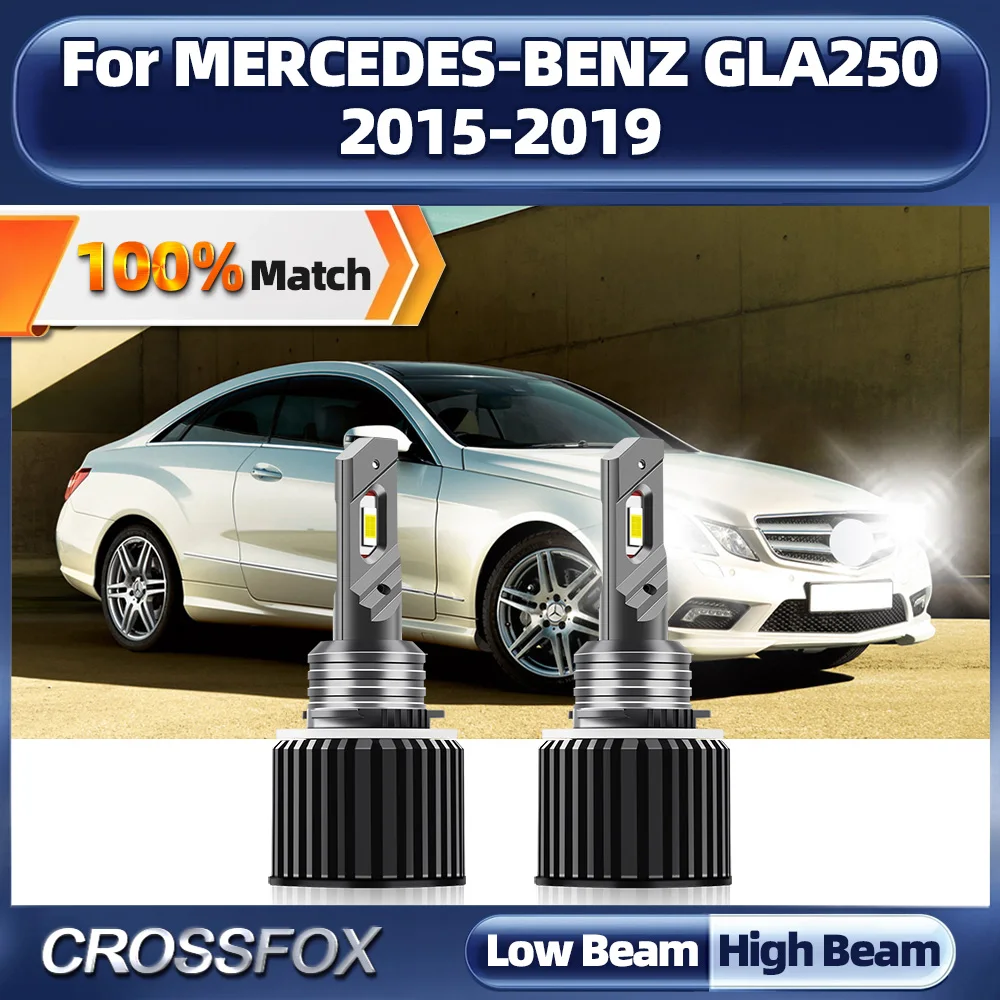 

Светодиодные лампы для фар CROSSFOX для MERCEDES-BENZ GLA250 2015-2019, Canbus, 20000 лм, Plug and Play