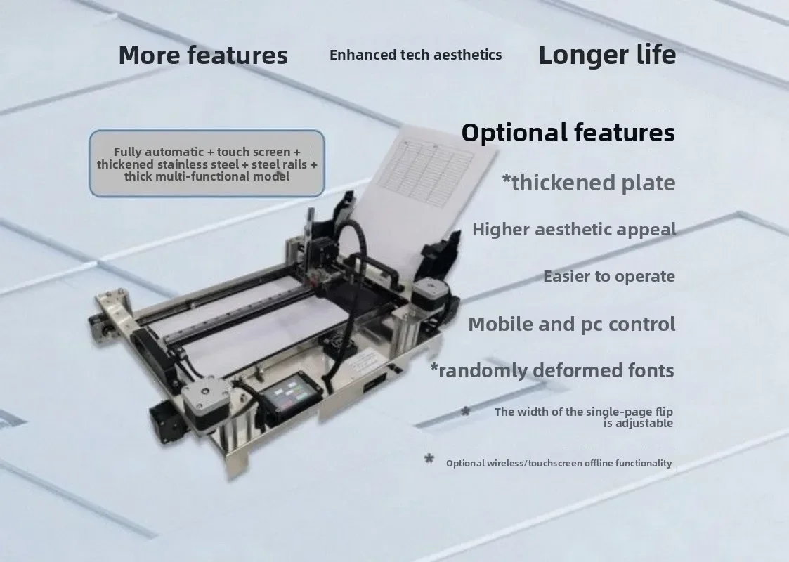 2025 fully automatic page turning paper changing writing robot imitation handwritten notes intelligent AI typewriter