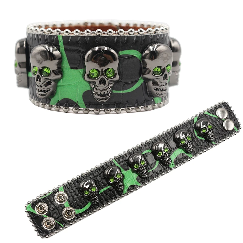 NEW for Men women party stage hand decoration bracelet Trendy Leather Y2K rhinestone bracelet punk Bracelets