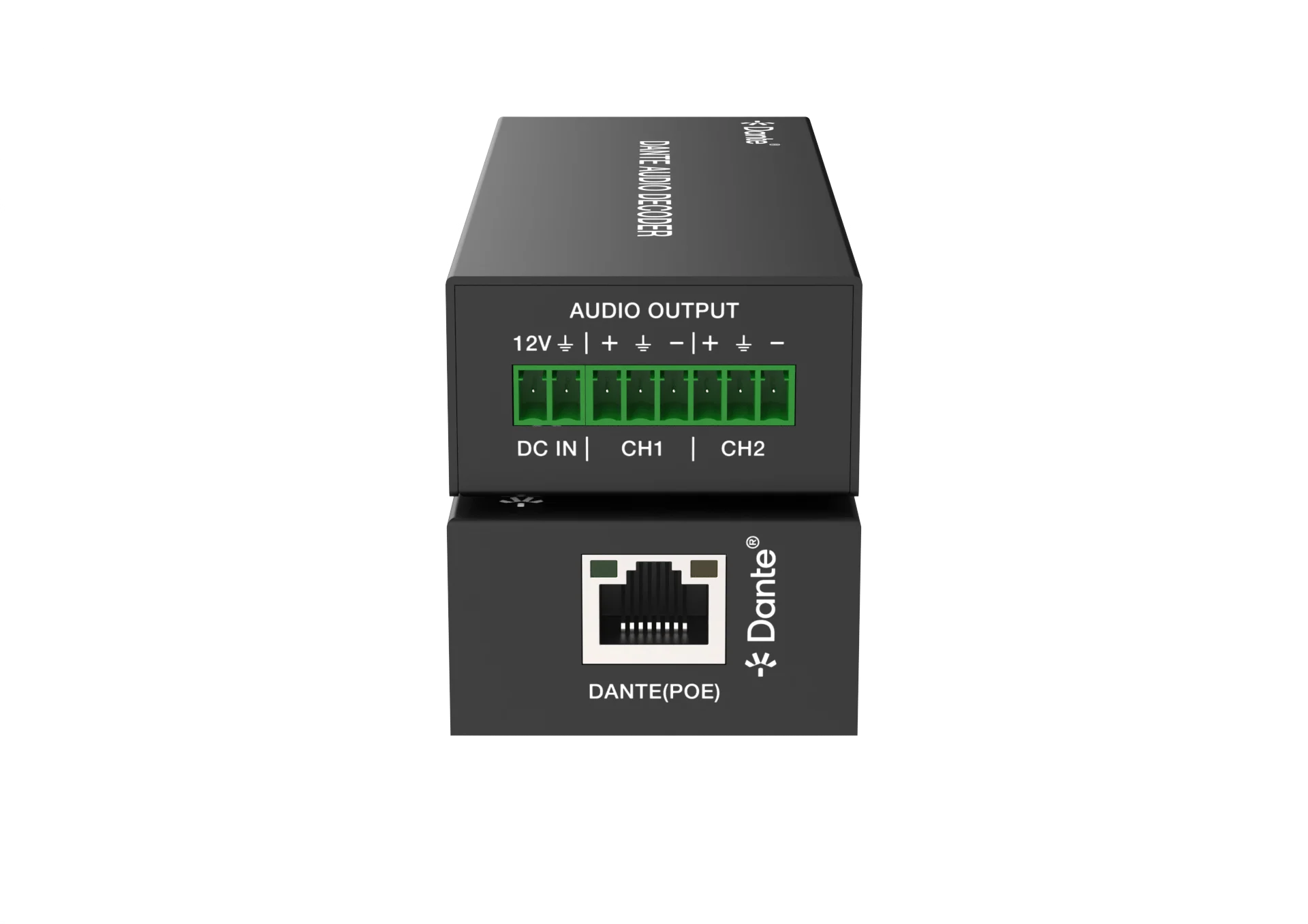 2 Ch Dante Audio Codec, POE DC Powered Adjustable Gain Analog To IP Transceiver For Broadcast Sound Engineering Installation