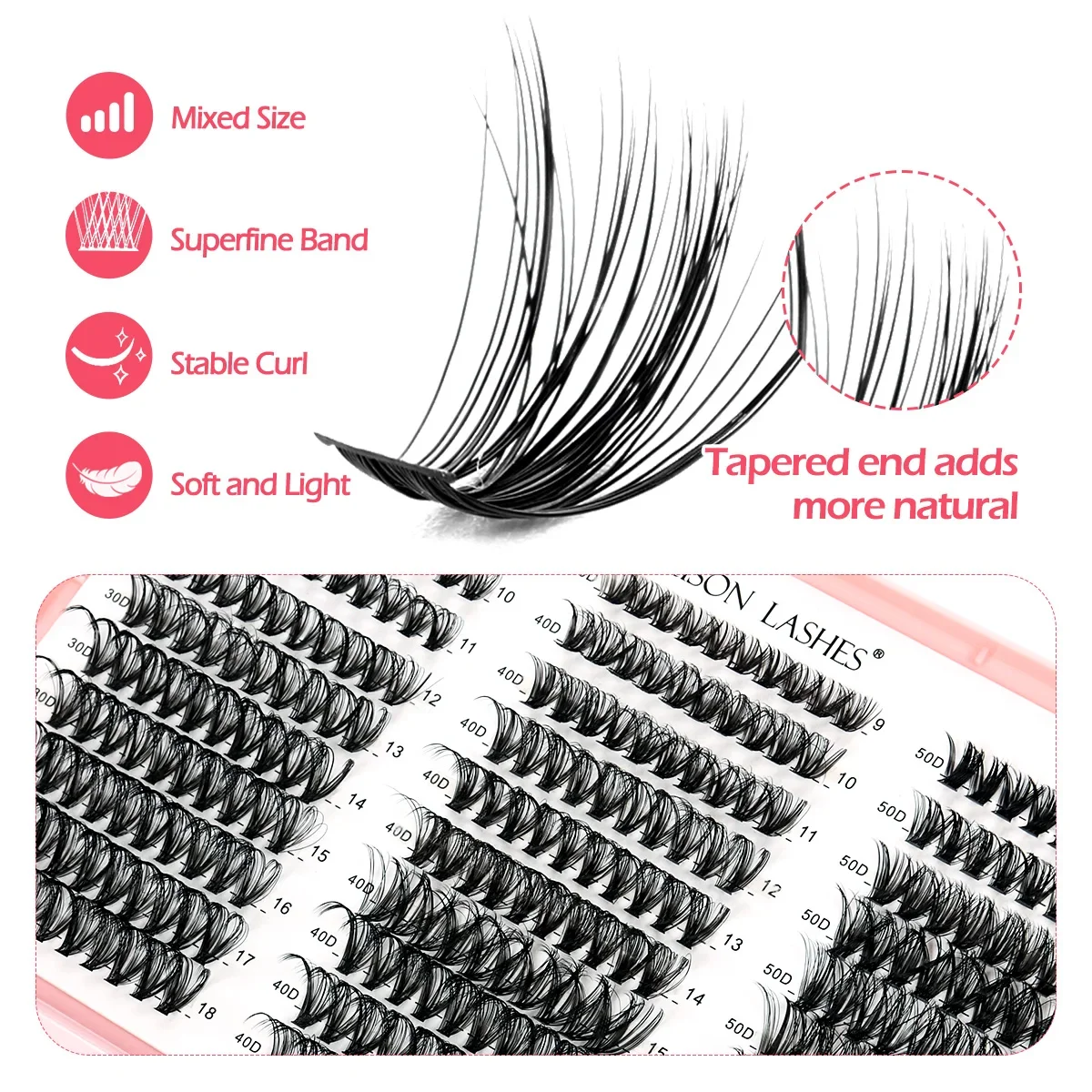 اريسون 9 ~ 18 مللي متر لتقوم بها بنفسك العنقودية جلدة الحرارة المستعبدين الفردية رمش 60 صفوف تتوافق مجزأة الرموش تمديد الذاتي تطعيم لاش #4
