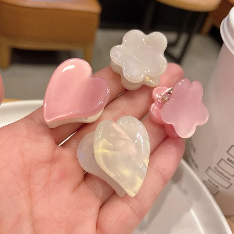 

Fashionable Heart-shaped Hair Clips for Woman Smooth Pink Heart Hair Clips Korean Style Hair Accessories